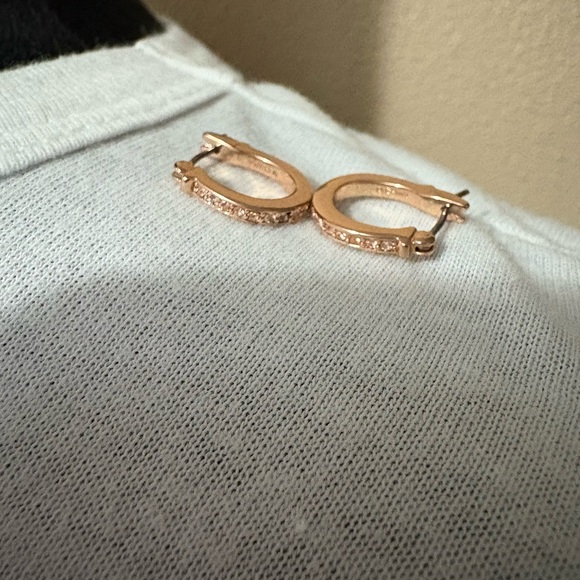 Coach Elegant Rose Gold Hoop Earrings - Picture 4 of 8